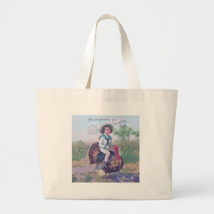 Grand Tote Bag Drôle Thanksgiving Turquie