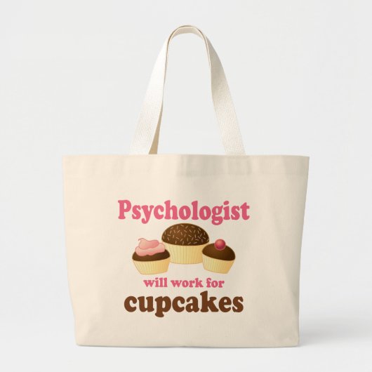 Grand Tote Bag Drôle travaillera pour le psychologue de petits (Devant)