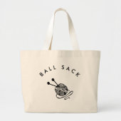 Grand Tote Bag Drôle Tricot I Ball Sack (Devant)