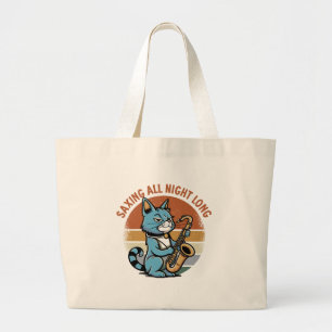 Grand Tote Bag Économiser toute la nuit - Pour les joueurs de sax