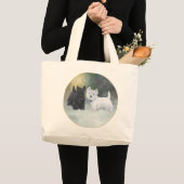 Grand Tote Bag Ecosse Westie hiver (Devant (produit))