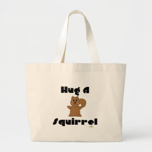Grand Tote Bag Écureuil Brown Accroché Un Écureuil
