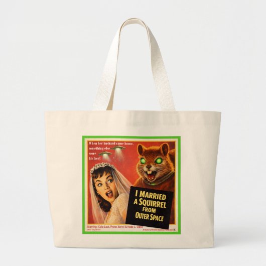 Grand Tote Bag Écureuil de l'espace (Devant)