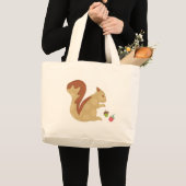 Grand Tote Bag Écureuil et glands Fourre-tout (Devant (produit))