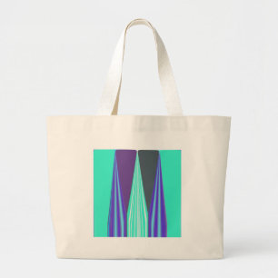 Grand Tote Bag Edgy Blue Purple Cyan Chevron Art Imprimer