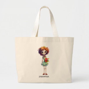 Grand Tote Bag Éffrayant, Mais Cute Zombie Kid - Adorable Macabre