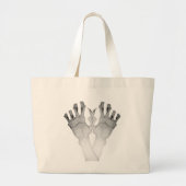 Grand Tote Bag Effrayant monstre main (Devant)