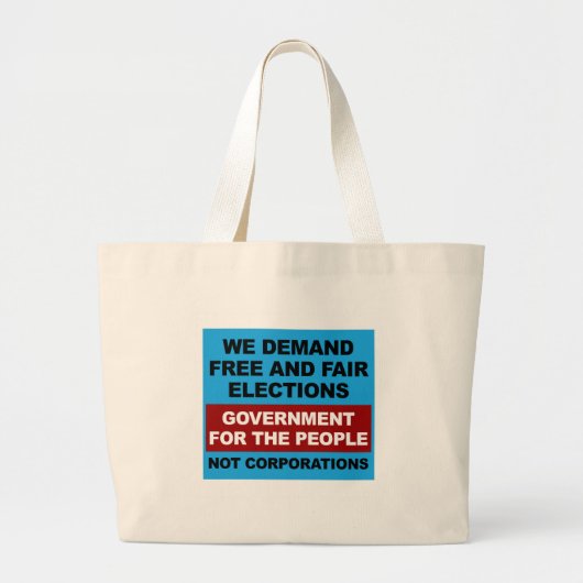 Grand Tote Bag Élections libres et équitables (Devant)