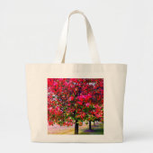 Grand Tote Bag Élégant automne Automne rose impressionniste arbre (Devant)