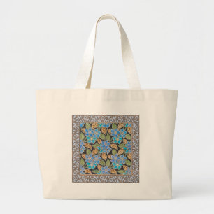 Grand Tote Bag Élégant Fleur Bleu Périwinkle Floral Classic