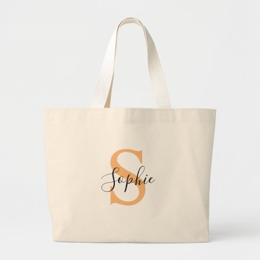 Grand Tote Bag Elegant Script Custom Name Personalized Gift (Devant)