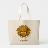 Grand Tote Bag Elégant Script Medusa Haute Couture Chic Noir (Dos)