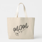 Grand Tote Bag Élégant script "MOM" avec design de fleurs (Dos)