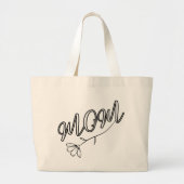 Grand Tote Bag Élégant script "MOM" avec design de fleurs (Devant)
