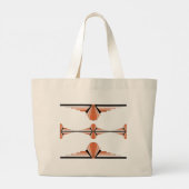 Grand Tote Bag Éléments Art déco en orange pastel (Dos)