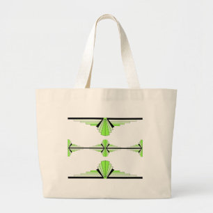 Grand Tote Bag Éléments Art déco en vert pastel
