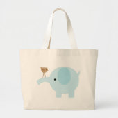Grand Tote Bag Éléphant bleu (Devant)