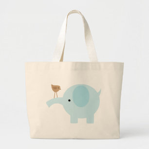 Grand Tote Bag Éléphant bleu