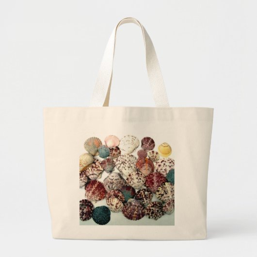 Grand Tote Bag Éléphant Fourre-tout de coquillages (Devant)