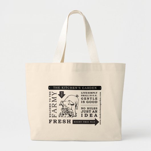 Grand Tote Bag Éléphant Fourre-tout du potager (Devant)