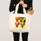 Grand Tote Bag Eléphant Pop Art (Devant (produit))