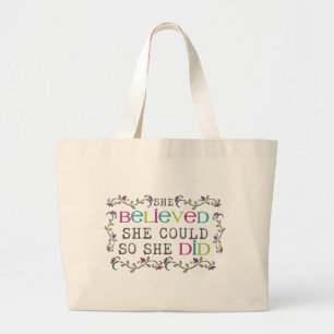 Grand Tote Bag Elle a cru qu'elle pourrait citer