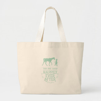 Grand Tote Bag Elle a vécu heureusement pour toujours cheval