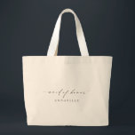 Grand Tote Bag Ellesmere Minimaliste Mariage Maid Of Honor<br><div class="desc">Bienvenue à Maid Of Honor avec un cadeau personnalisé. Ce sac fourre-tout d'accueil mariage d'honneur présente un design minimaliste avec un titre de calligraphie de script. Customisez chaque sac avec le nom de votre servante d'honneur. L'en-tête de script est une image qui ne peut pas être modifiée. Pour une personnalisation...</div>