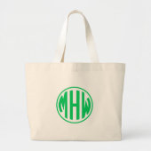 Grand Tote Bag Emerald 3 Initial dans un monogramme circulaire do (Devant)