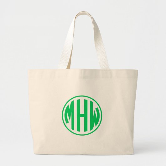 Grand Tote Bag Emerald 3 Initial dans un monogramme circulaire do (Devant)