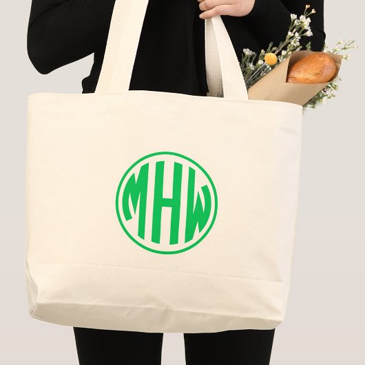 Grand Tote Bag Emerald 3 Initial dans un monogramme circulaire do