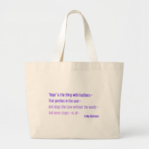 Grand Tote Bag Emily Dickinson - l'espoir est la chose avec des