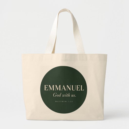 Grand Tote Bag EMMANUEL | Matthieu 1:23 | Noël (Devant)