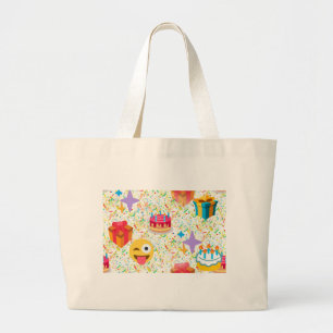 Grand Tote Bag emoji anniversaire heureux