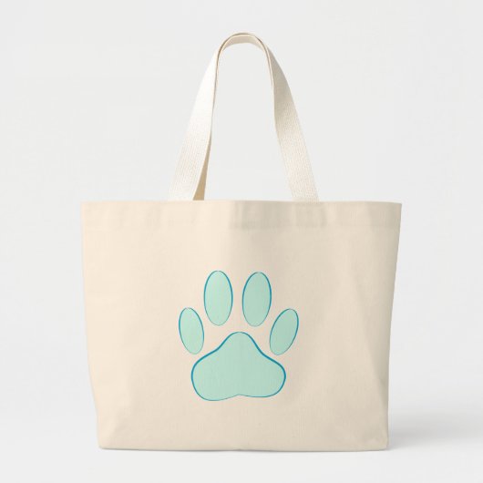 Grand Tote Bag Empreinte Bébé Bleue (Devant)