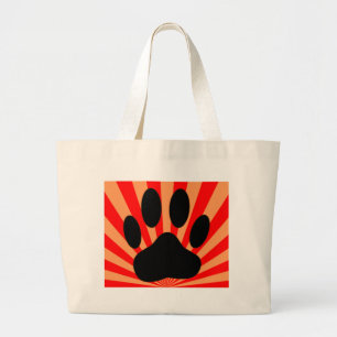 Grand Tote Bag Empreinte de patte de chien radiant