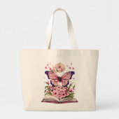 Grand Tote Bag Enchanter la floraison des papillons (Devant)