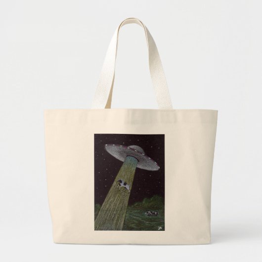 Grand Tote Bag Enlèvement d'Aliens (Devant)