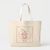 Grand Tote Bag Enseignant Apple petites esprits (Devant)
