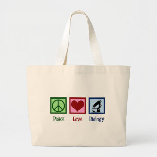Grand Tote Bag Enseignant en biologie de l'amour pour la paix