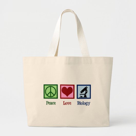 Grand Tote Bag Enseignant en biologie de l'amour pour la paix (Devant)