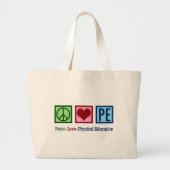 Grand Tote Bag Enseignant Peace Love PE (Devant)