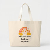 Grand Tote Bag Enseignant vous inspire Rainbow Merci cadeau (Devant)