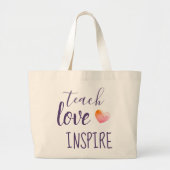 Grand Tote Bag Enseignants Apprendre L'Amour Inspirer (Devant)