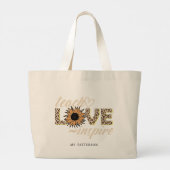 Grand Tote Bag Enseigner Amour Inspirer Enseignant Tournesol Nom  (Dos)