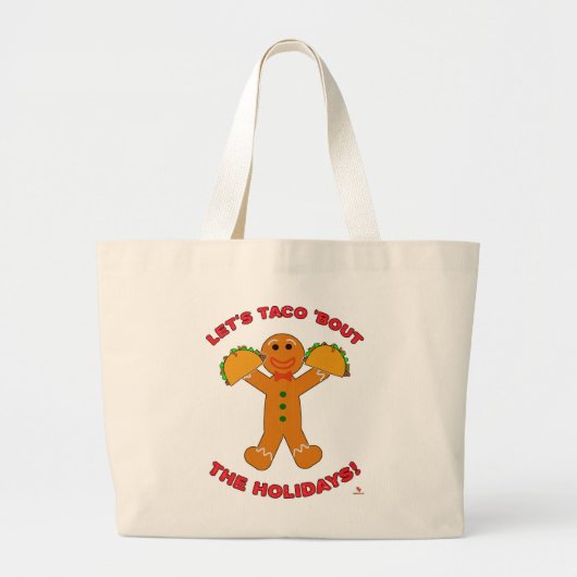 Grand Tote Bag Epic Taco Bout Les Fêtes Noël Gingerbread (Devant)