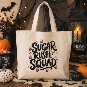 Grand Tote Bag Équipe de ruée vers le sucre Halloween maïs de bon