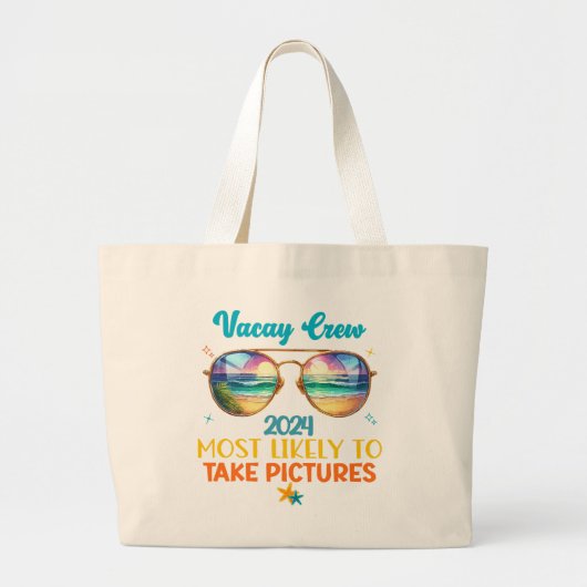 Grand Tote Bag Équipe de vacances 2024 (Devant)