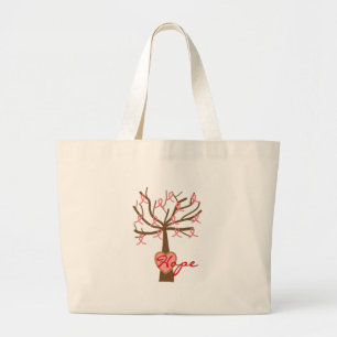 Grand Tote Bag "Espoir", cadeaux de conscience de cancer du sein
