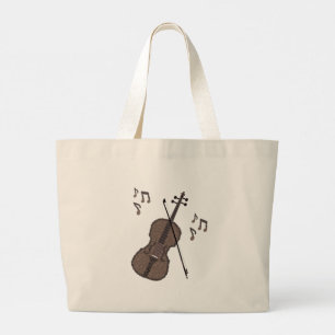Grand Tote Bag Espresso Violino-Violon créé avec des grains de ca